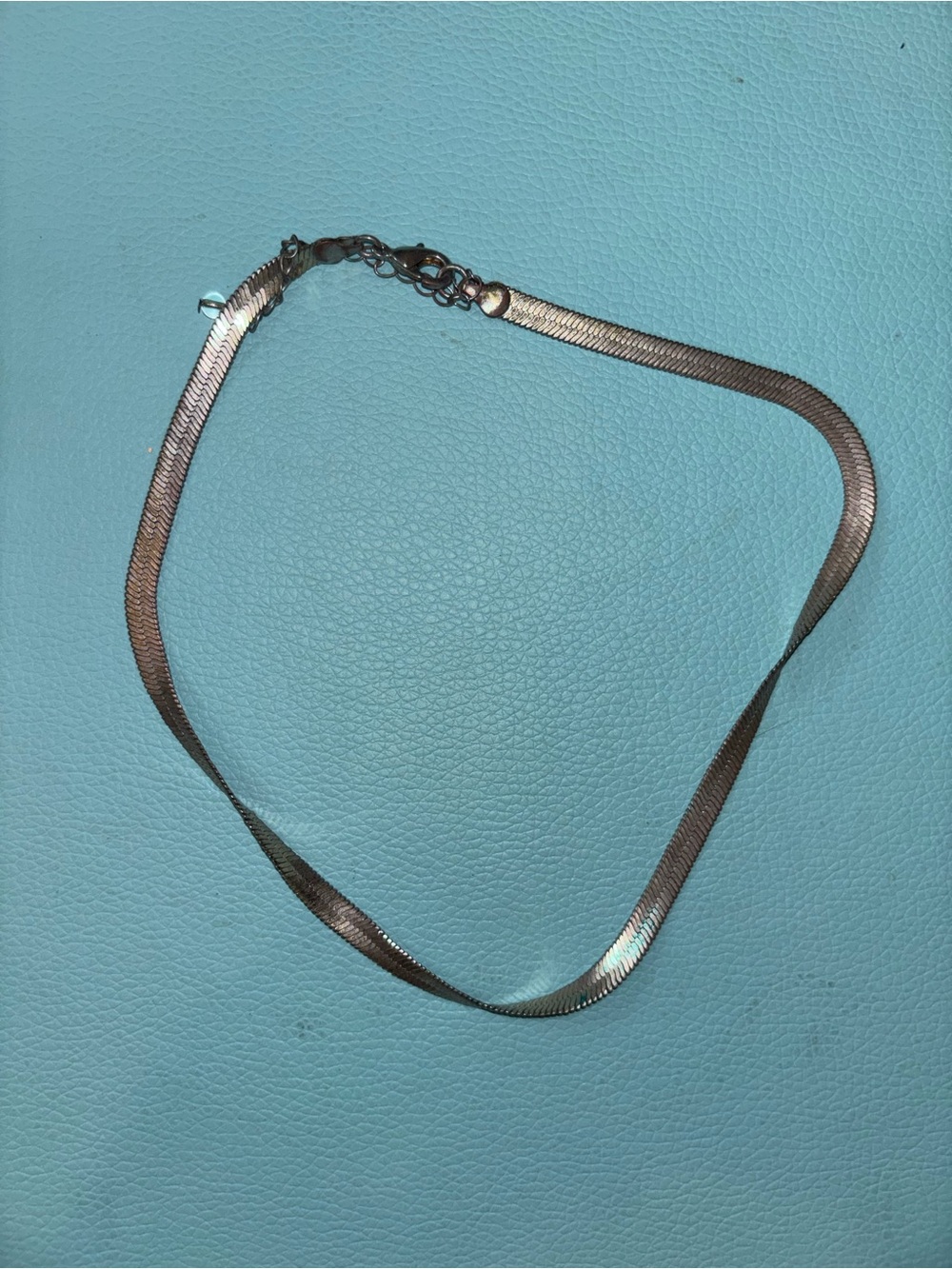 Silver-Tone Herringbone Chain Necklace